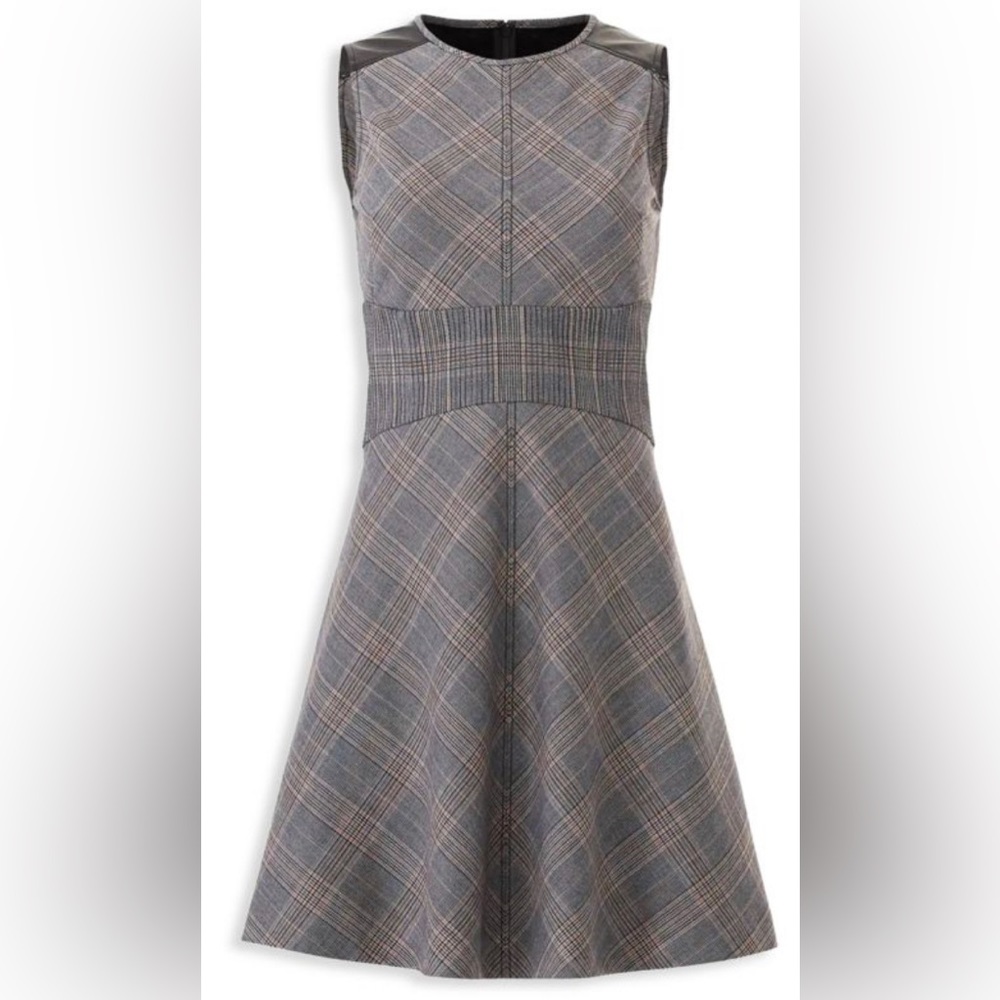 Derek Lam 10 Crosby Plaid Fit and Flare Mini Dress Gray Size 0